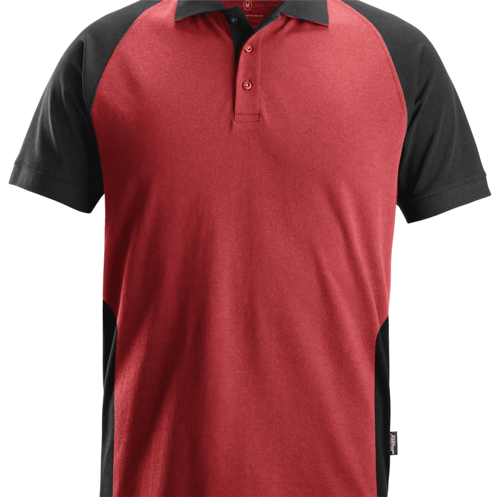 Two Coloured Polo Shirt Chilli Red Black