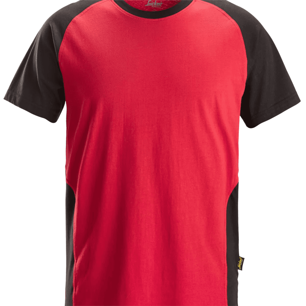 Two Coloured T Shirt Chilli Red Black