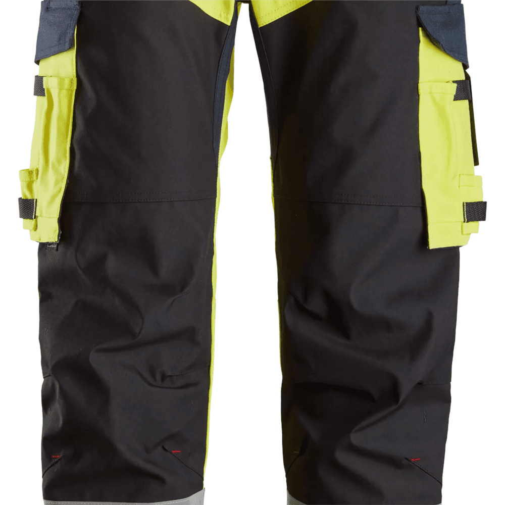 ProtecWork Trousers Reinforced Front Leg Holster Pockets High Vis Class 1 High Vis Yellow Navy 108