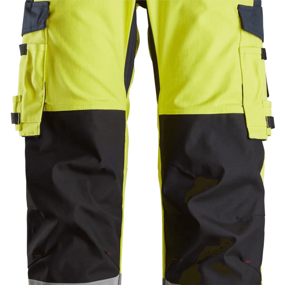 ProtecWork Trousers Reinforced Shin Holster Pockets High Vis Class 2 High Vis Yellow Navy 62