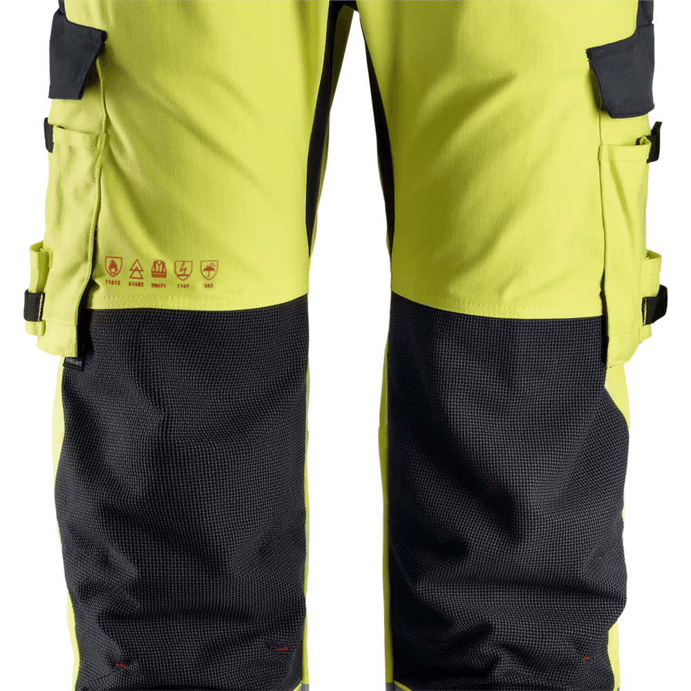 ProtecWork Work Trousers Equal Leg Pockets High Vis Class 2 High Vis Yellow Navy 162