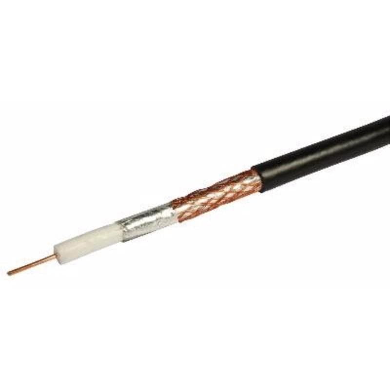 Single 1mm Solid Copper 75Ohm PF100 Digital Satellite Cable Foam Filled PE Copper Foil & Bare Copper Braid 100 Meter