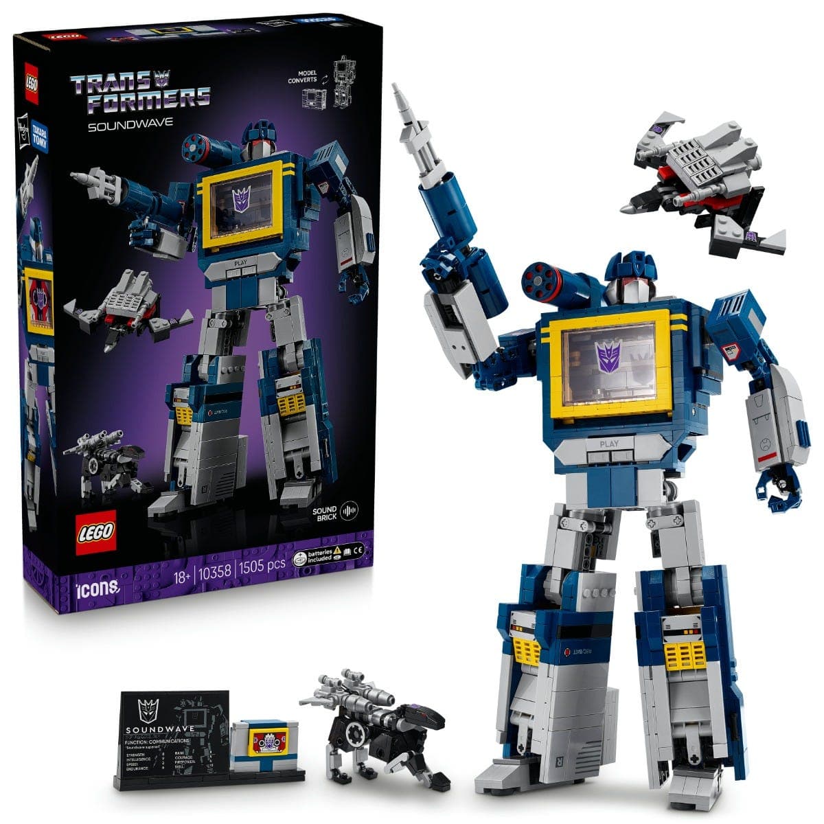 LEGO® Icons Transformers Soundwave Model Kit Building Set 10358