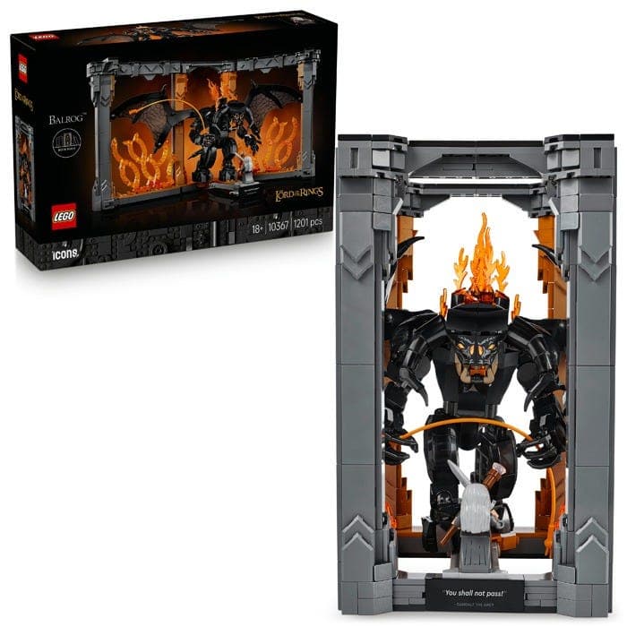 LEGO® Icons Lord Rings Balrog™ Book Nook Bookshelf Decor Kit 10367