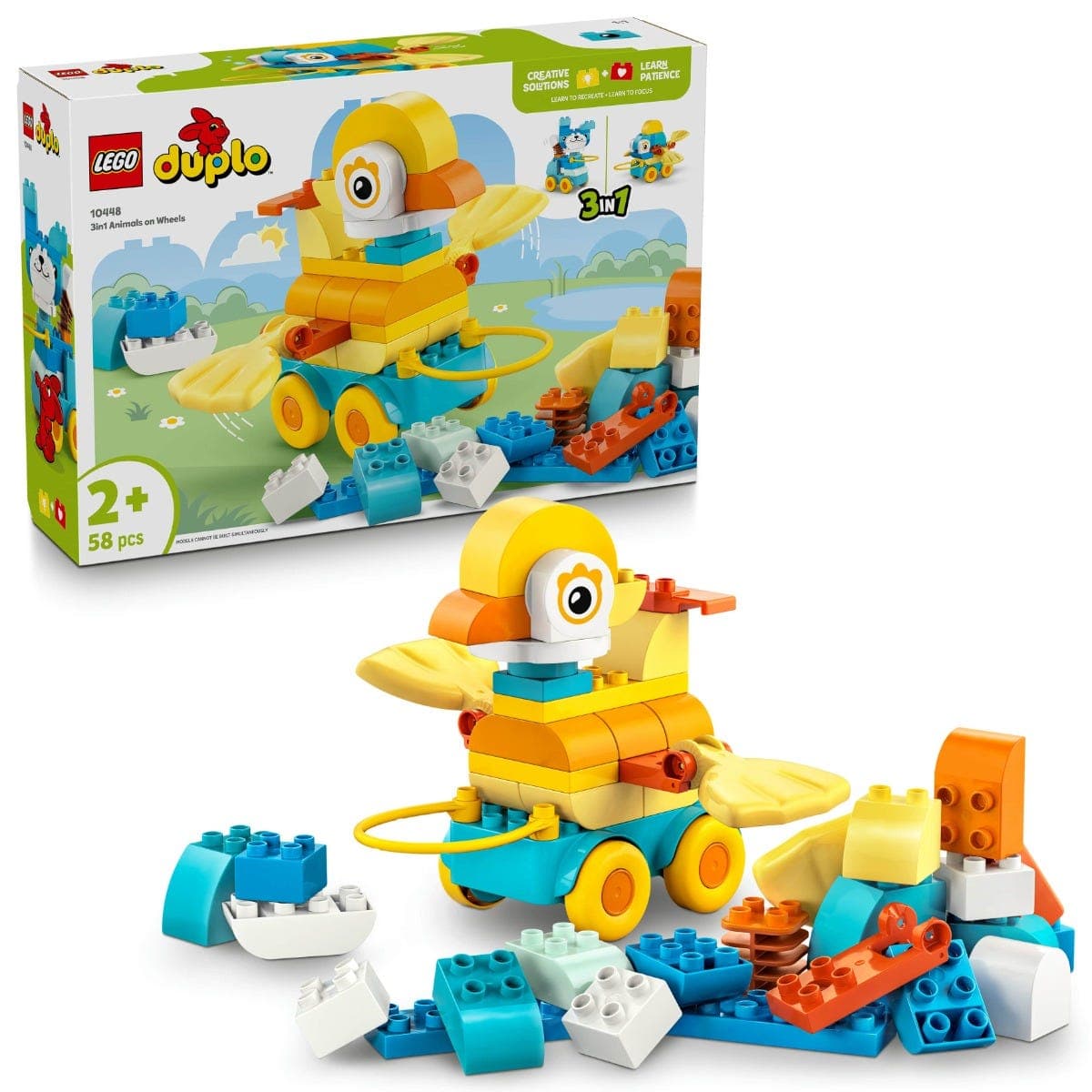 LEGO® Duplo® Town 3 1 Animals On Wheels Building Toy Imaginative Play 10448