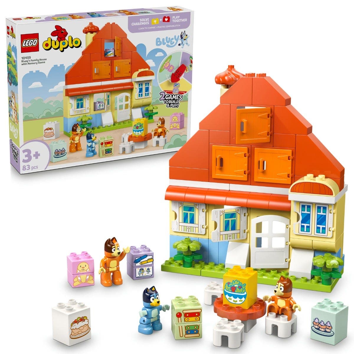 LEGO® Duplo® Bluey BlueyS Family House Memory Game Interactive Toy 10459