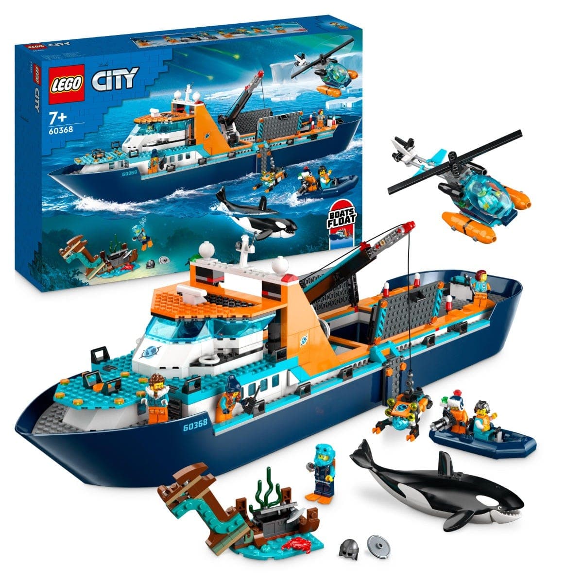 LEGO® 60368 City Arctic Explorer Ship Big Floating Boat Toy