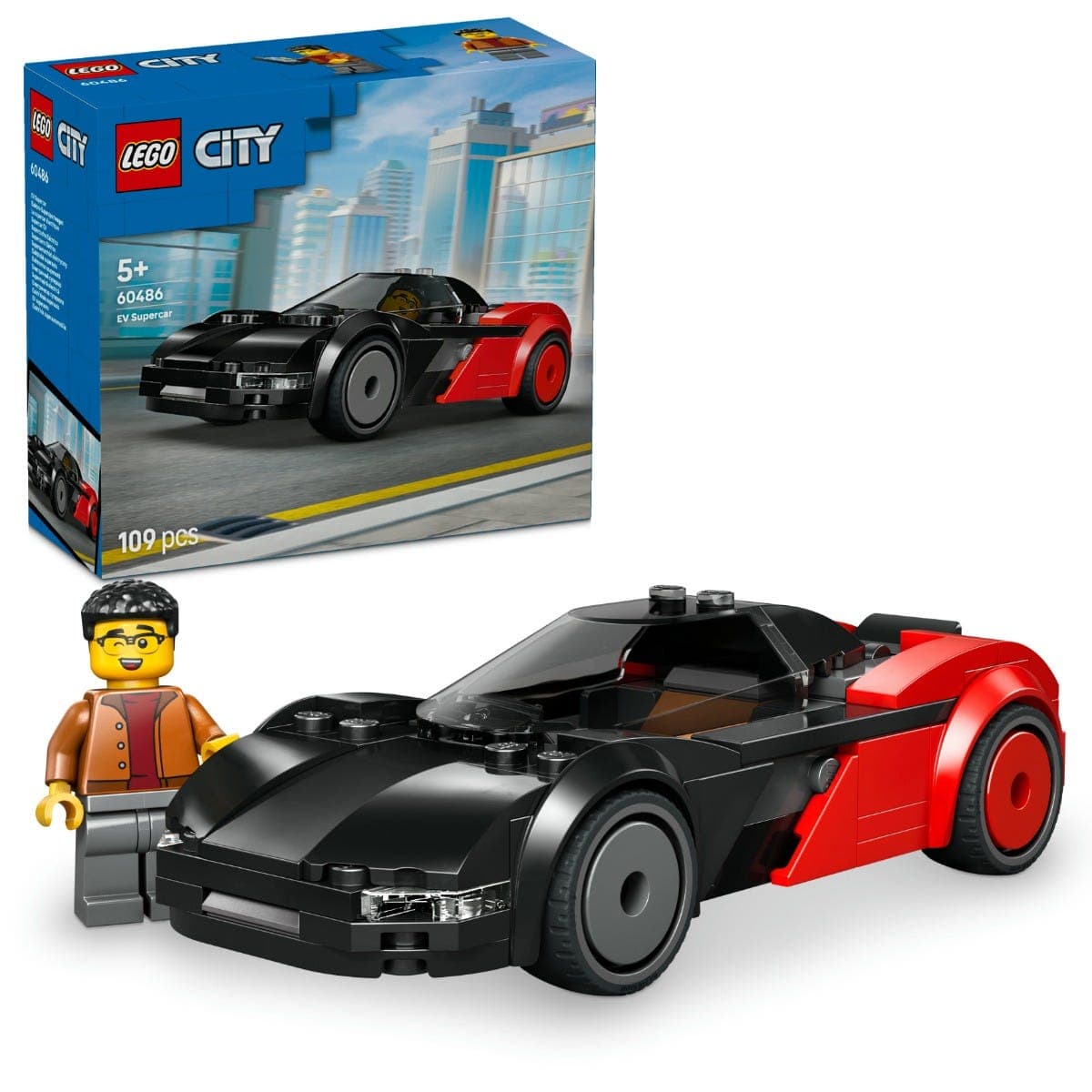 LEGO® City EV Supercar Toy Building Kit Minifigure 60486