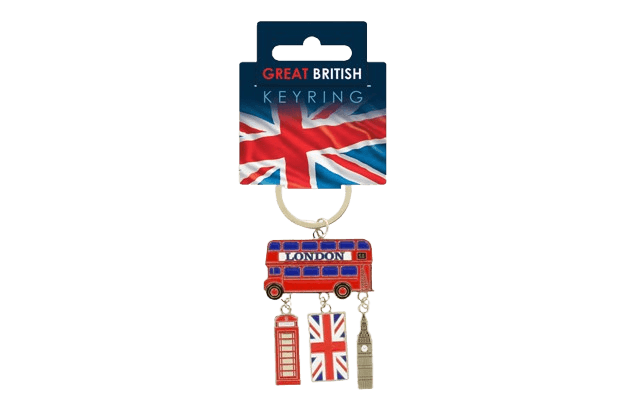 London Bus Telephone Box UJ Big Ben Keyring