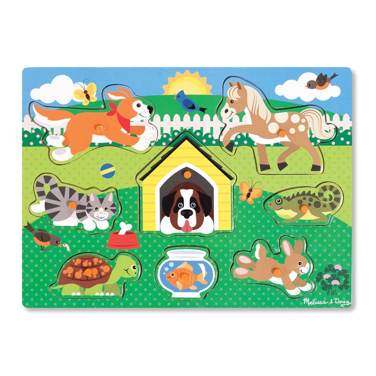 Pets Wooden Peg Puzzle 8 Pieces