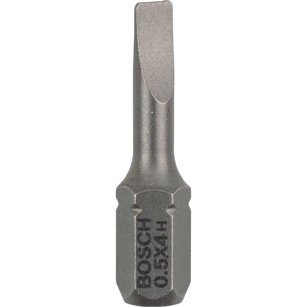 Extra Hard Slotted Screwdriver Bit 4mm 25mm Pack 3