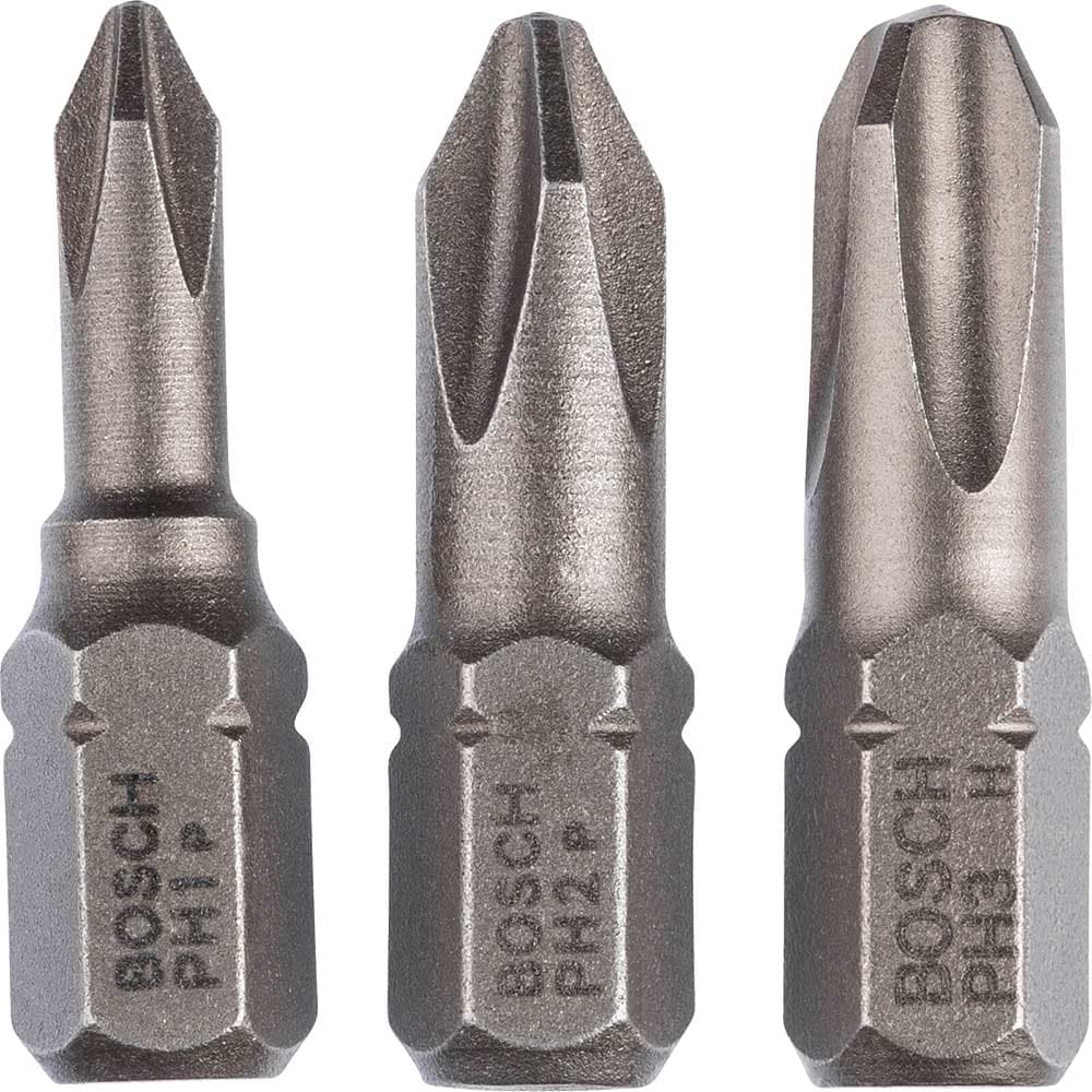 3 Piece Extra Hard Phillips Screwdriver Bit Set