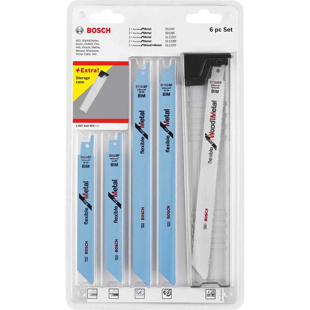 6 Piece Wood Metal Cutting Reciprocating Sabre Saw Blade Set