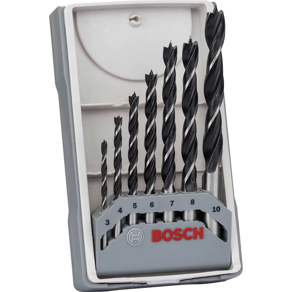 PRO 7 Piece Brad Point Wood Drill Bit Set