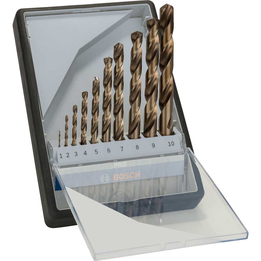 PRO Robust Line 10 Piece HSS Co Drill Bit Set