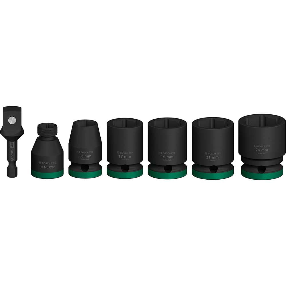 PRO 7 Piece 1 2" Drive Impact Socket Hex Shank Adapter Set 1 2"