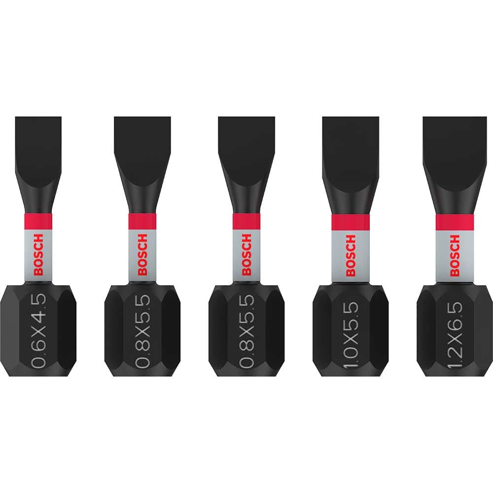 PRO 5 Piece Impact Slotted Screwdriver Bit Set