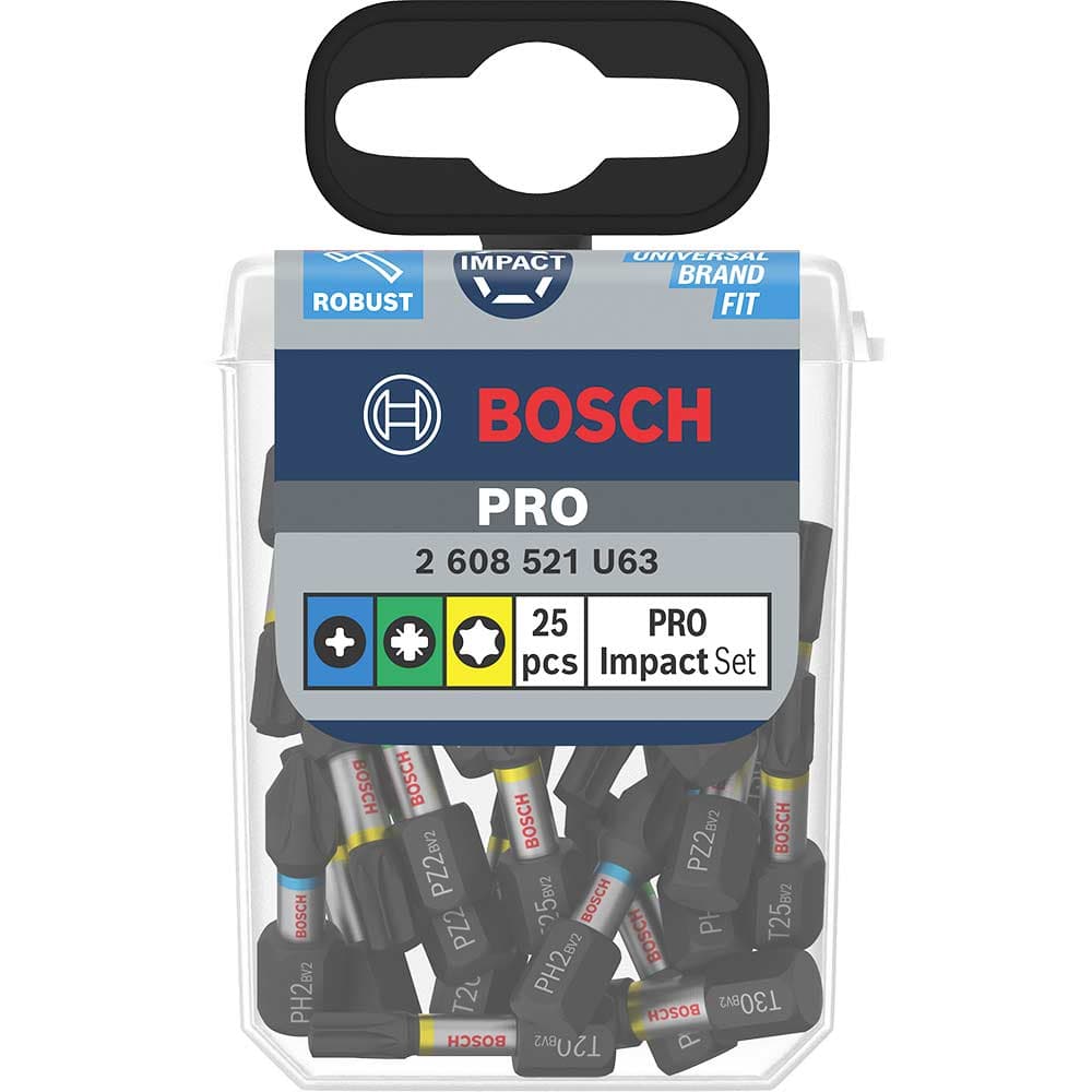 PRO 25 Piece Impact Phillips Pozi Torx Screwdriver Bit Pocket Set