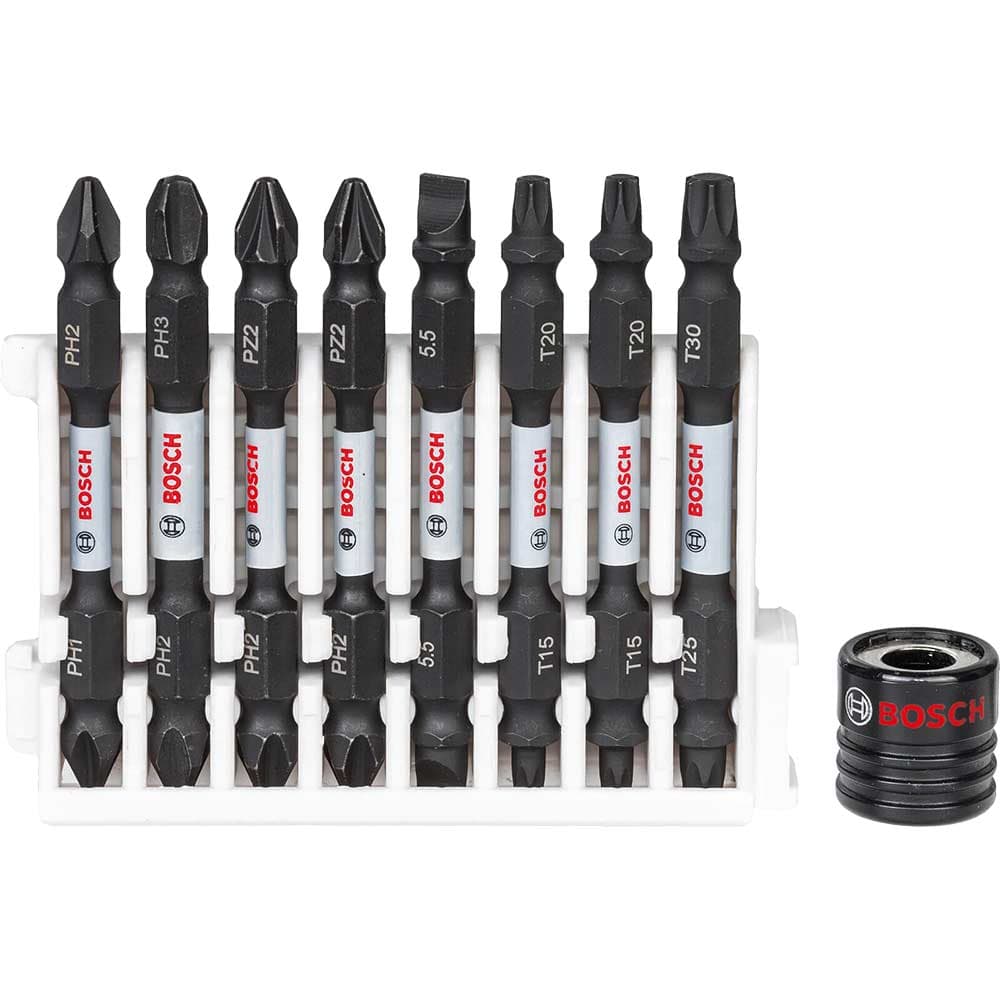 9 Piece Impact Screwdriver Bit Set Magnetic Sleeve