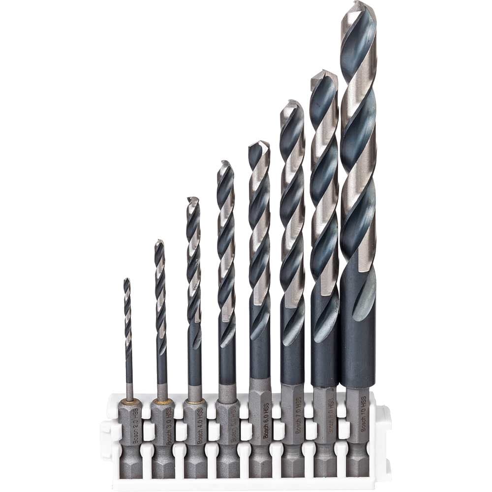 8 Piece Impact Control Hex Shank HSS Drill Bit Set