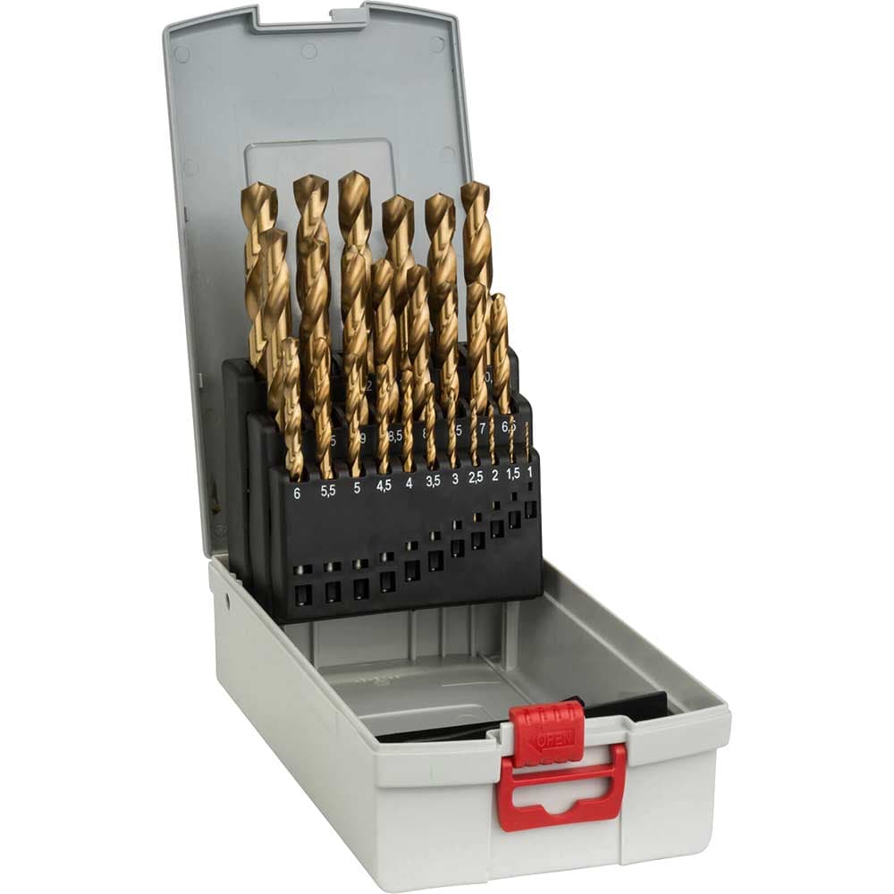 25 Piece HSS TiN Drill Bit Set