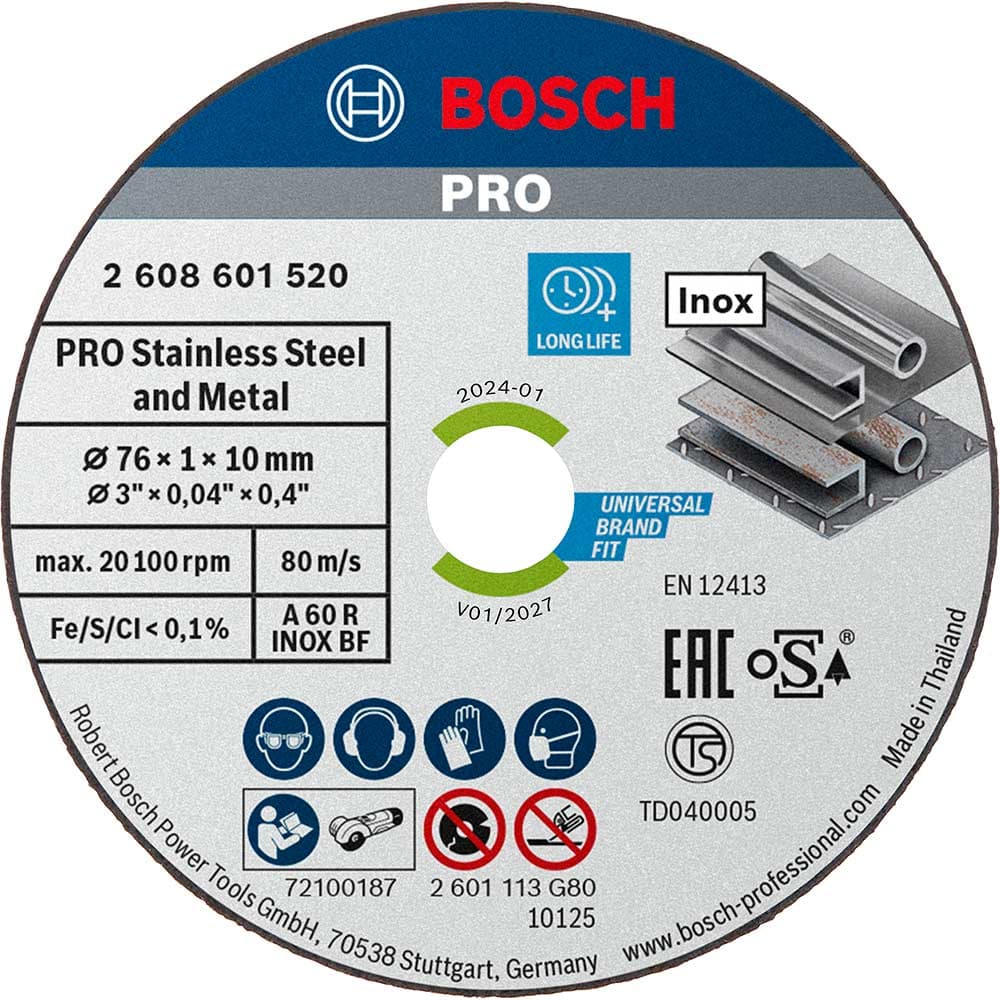 PRO 76mm Inox Cutting Disc GWS 12V 76 Pack 5 76mm 1mm 10mm