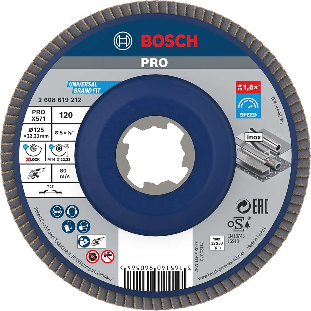 PRO X Lock Zirconium Abrasive Straight Flap Disc 125mm Pack 1