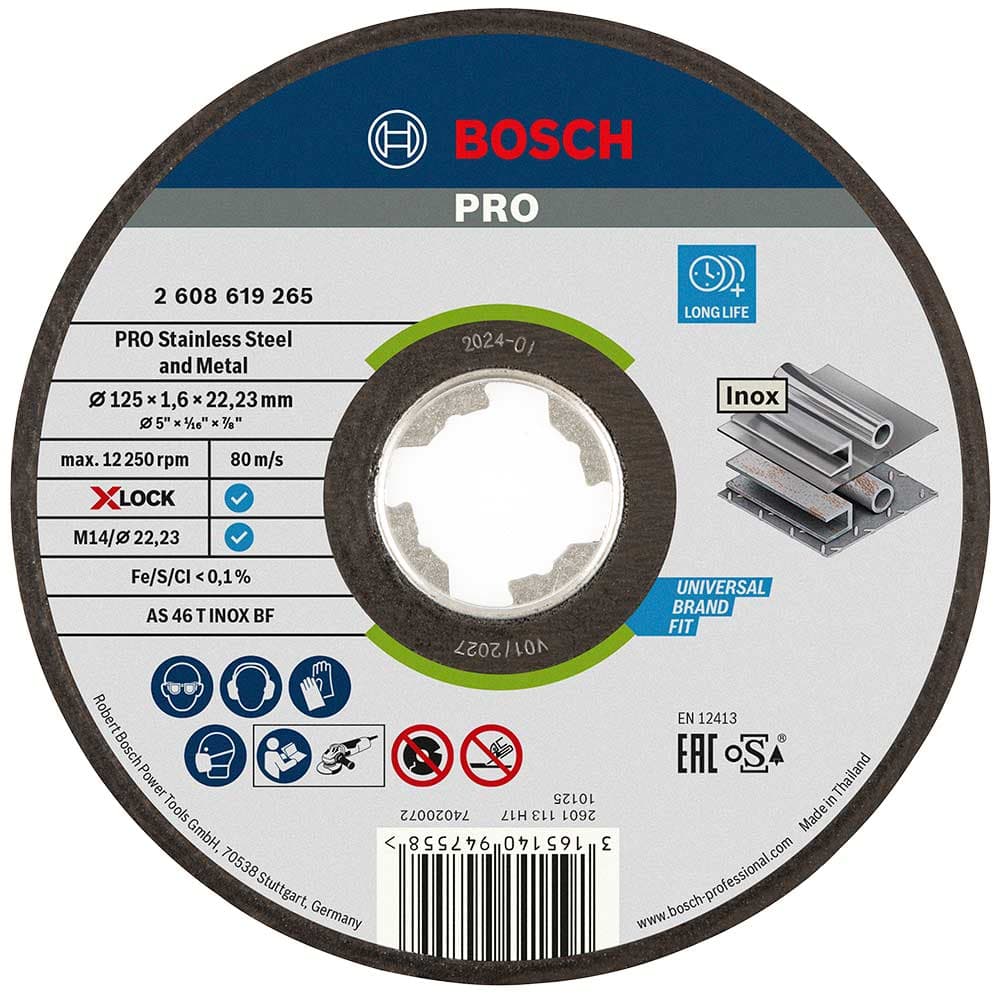 PRO X Lock Inox Cutting Disc 125mm 1.6mm 22mm