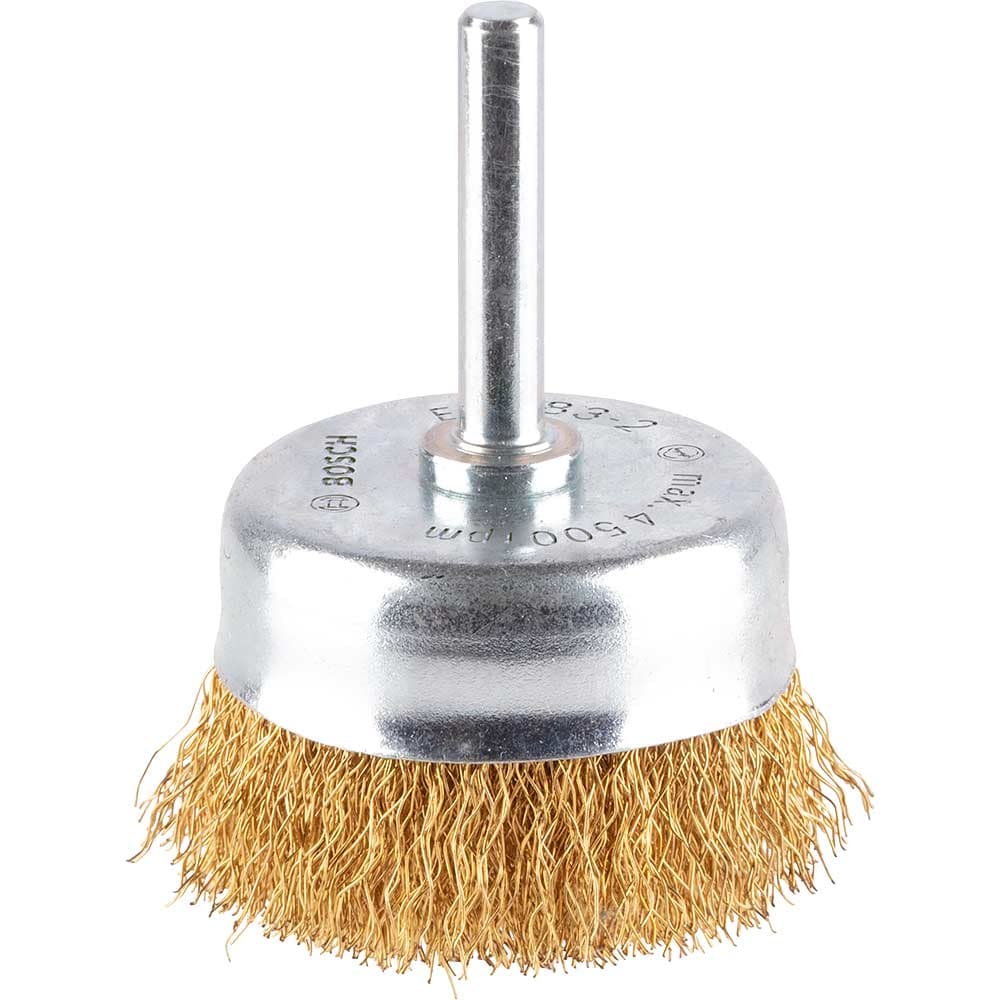 PRO 0.2mm Crimped Brass Wire Brush 50mm 6mm Shank