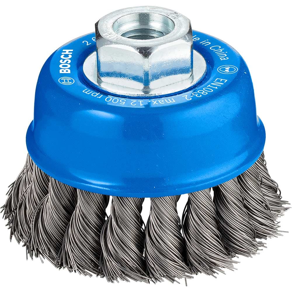 PRO 0.35mm Knotted Steel Wire Cup Brush 75mm M14 Thread