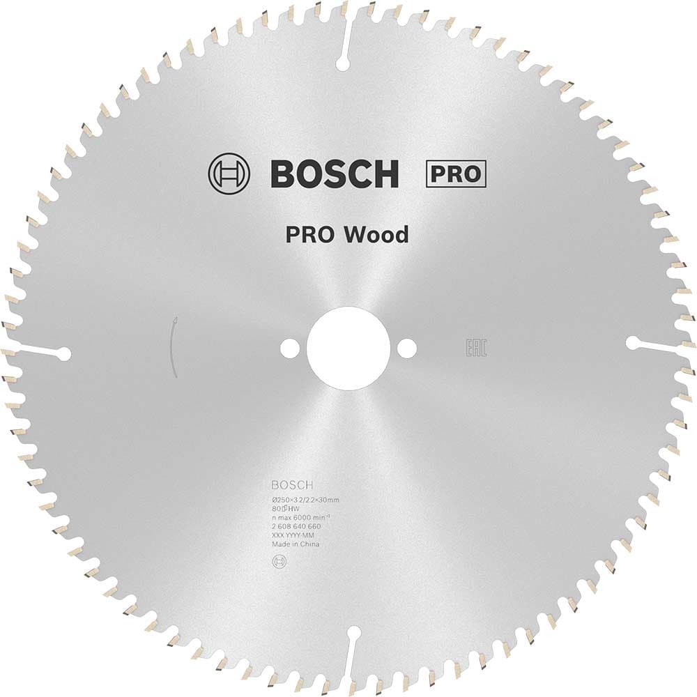 PRO Optiline Wood Cutting Table Saw Blade 250mm 80T 30mm