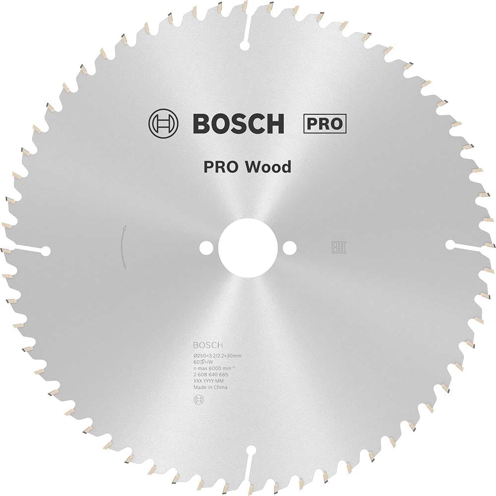 PRO Optiline Wood Cutting Table Saw Blade 250mm 60T 30mm