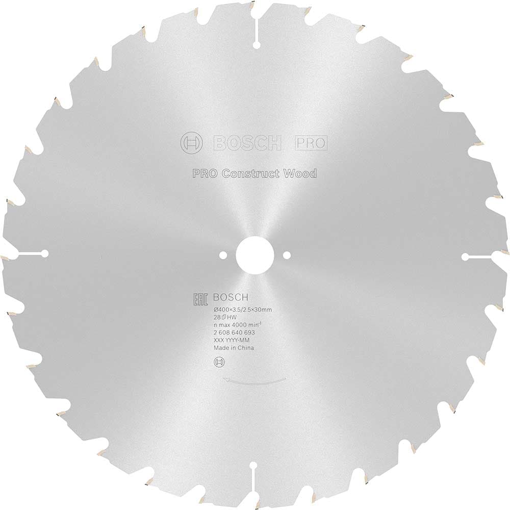 PRO Construct Nail Proof Wood Cutting Table Saw Blade 400mm 28T 30mm