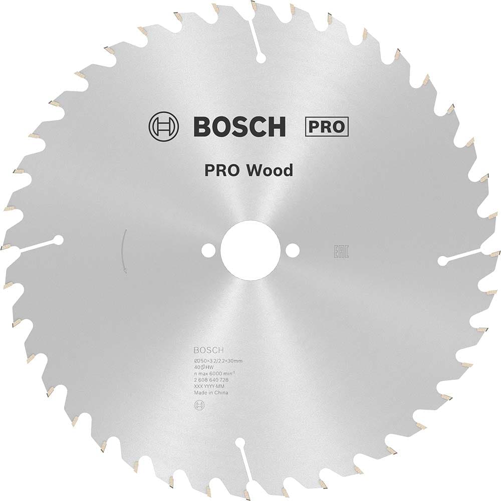 PRO Optiline Wood Cutting Saw Blade 250mm 40T 30mm