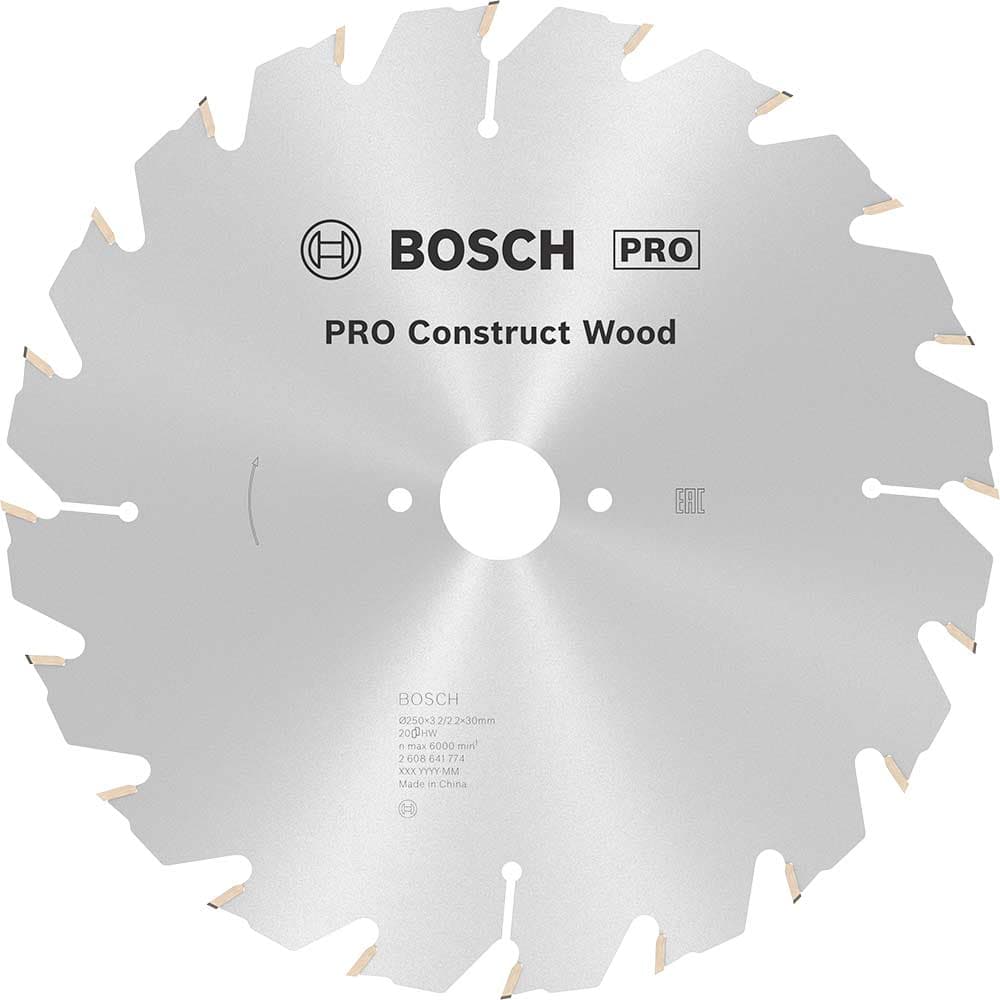 PRO Construct Nail Proof Wood Cutting Table Saw Blade 250mm 20T 30mm