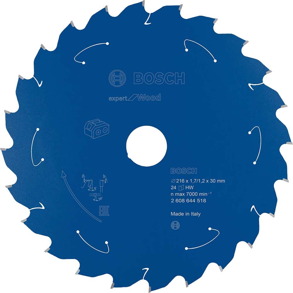 EXPERT Wood Cutting Cordless Mitre Saw Blade 216mm 24T 30mm