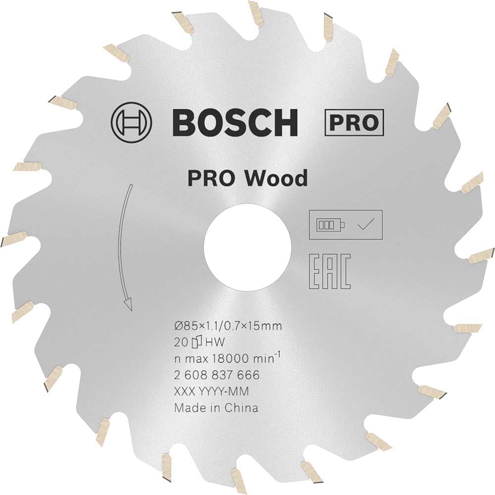 PRO Cordless Wood Cutting Circular Saw Blade 85mm 20T 15mm