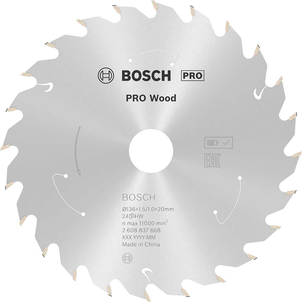 PRO Cordless Wood Cutting Circular Saw Blade 136mm 24T 20mm