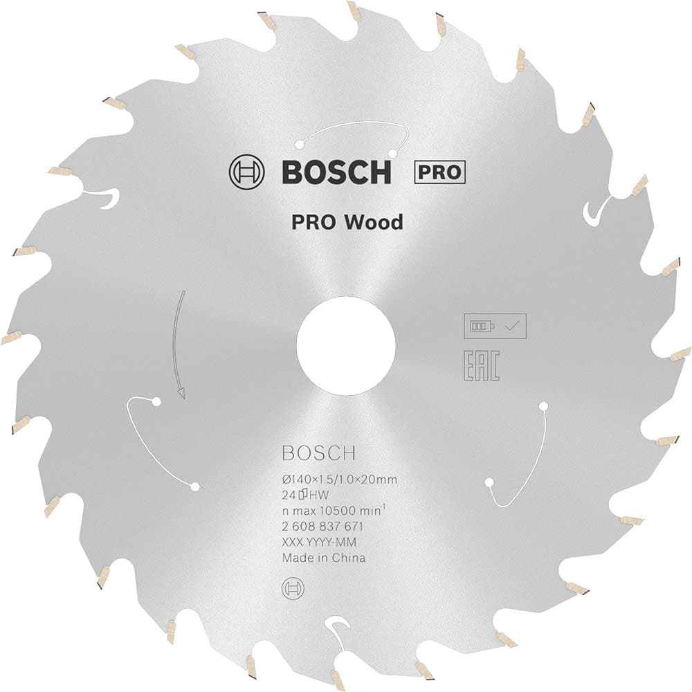 PRO Cordless Wood Cutting Circular Saw Blade 140mm 24T 20mm
