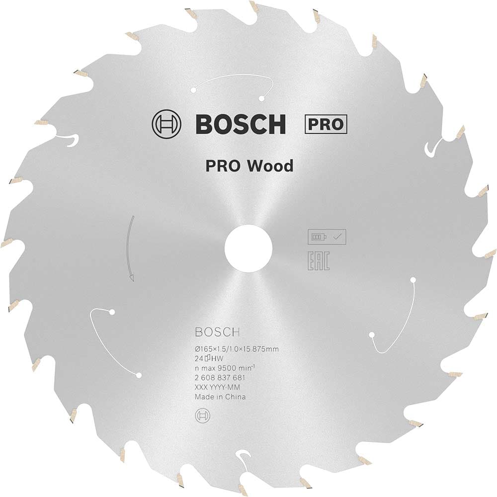 PRO Cordless Wood Cutting Circular Saw Blade 165mm 24T 15.875mm