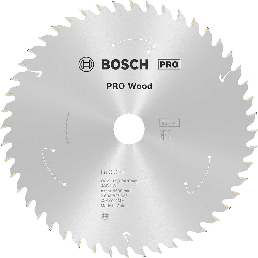 PRO Cordless Wood Cutting Circular Saw Blade 165mm 48T 20mm