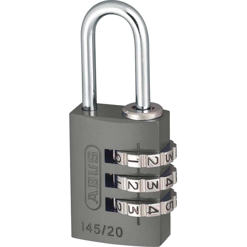145 Series Aluminium Combination Padlock 20mm Titanium Standard