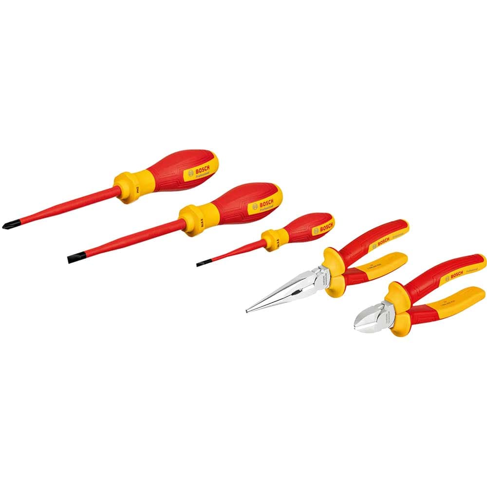 5 Piece VDE Insulated Pliers & Screwdrivers Hand Tool Kit