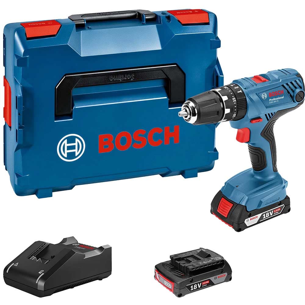 GSB 18V 21 18v Cordless Brushless Combi Drill 2 x 2ah Li ion Battery Charger Case