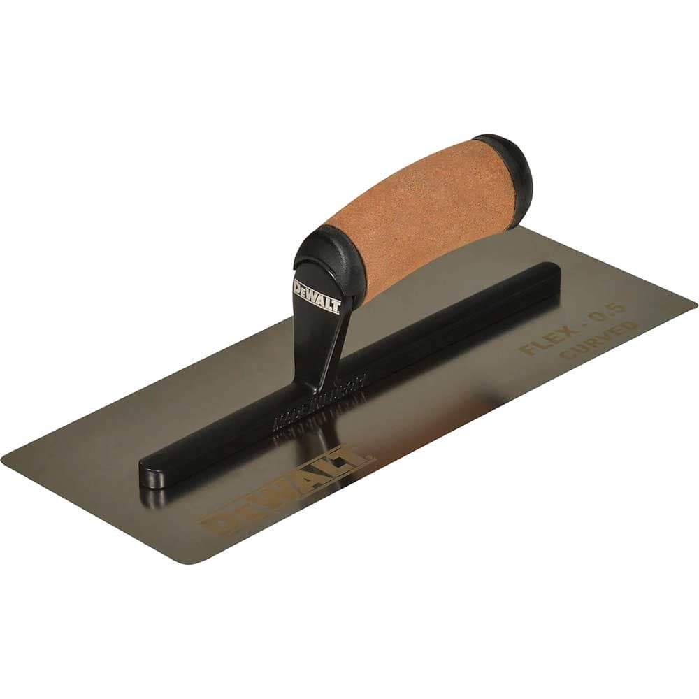 DeWalt Drywall Flex Stainless Steel Curved Trowel Leather Handle 12"