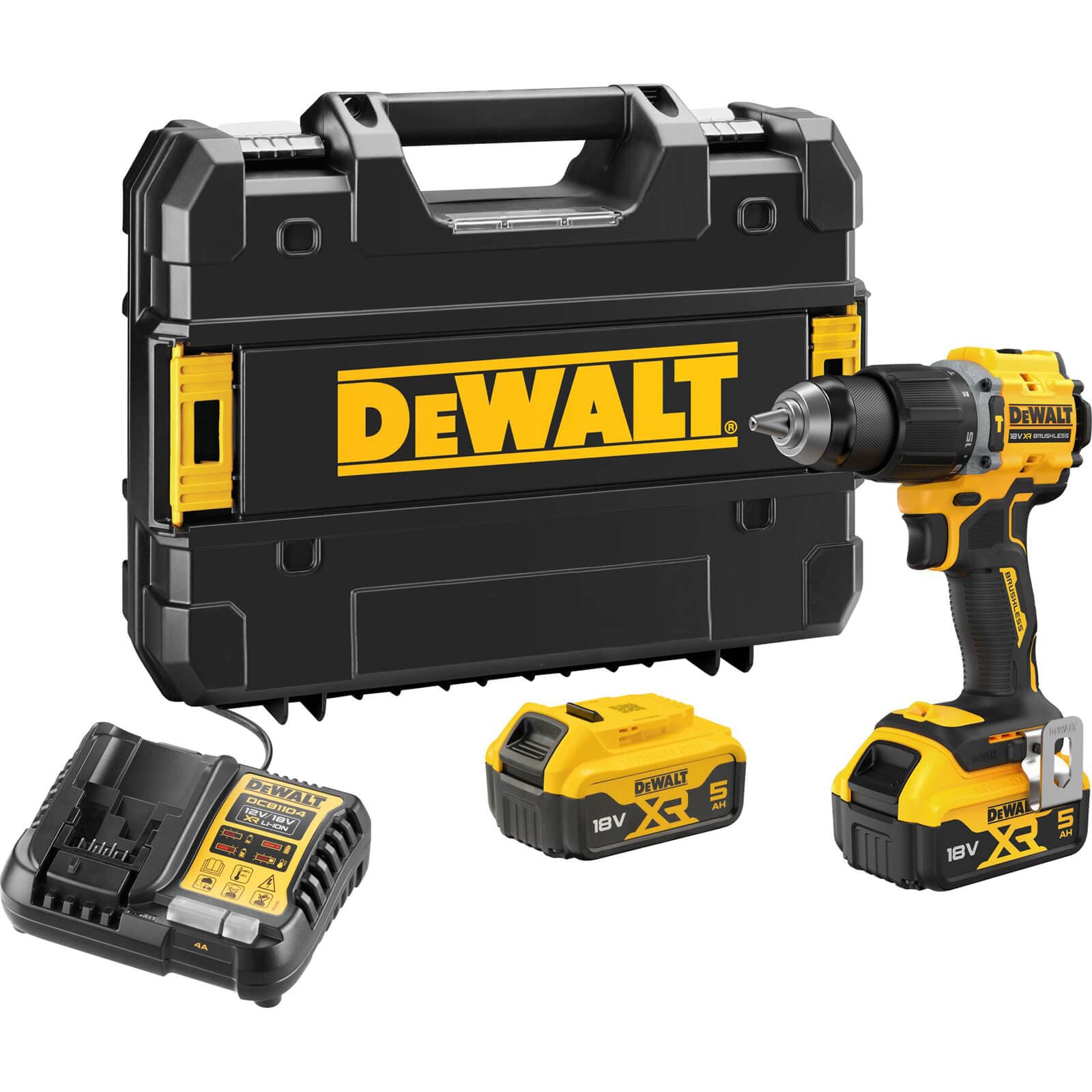 Dewalt DCD799 18v XR Cordless Brushless Compact Combi Drill 2 x 5ah Li-ion Charger Case