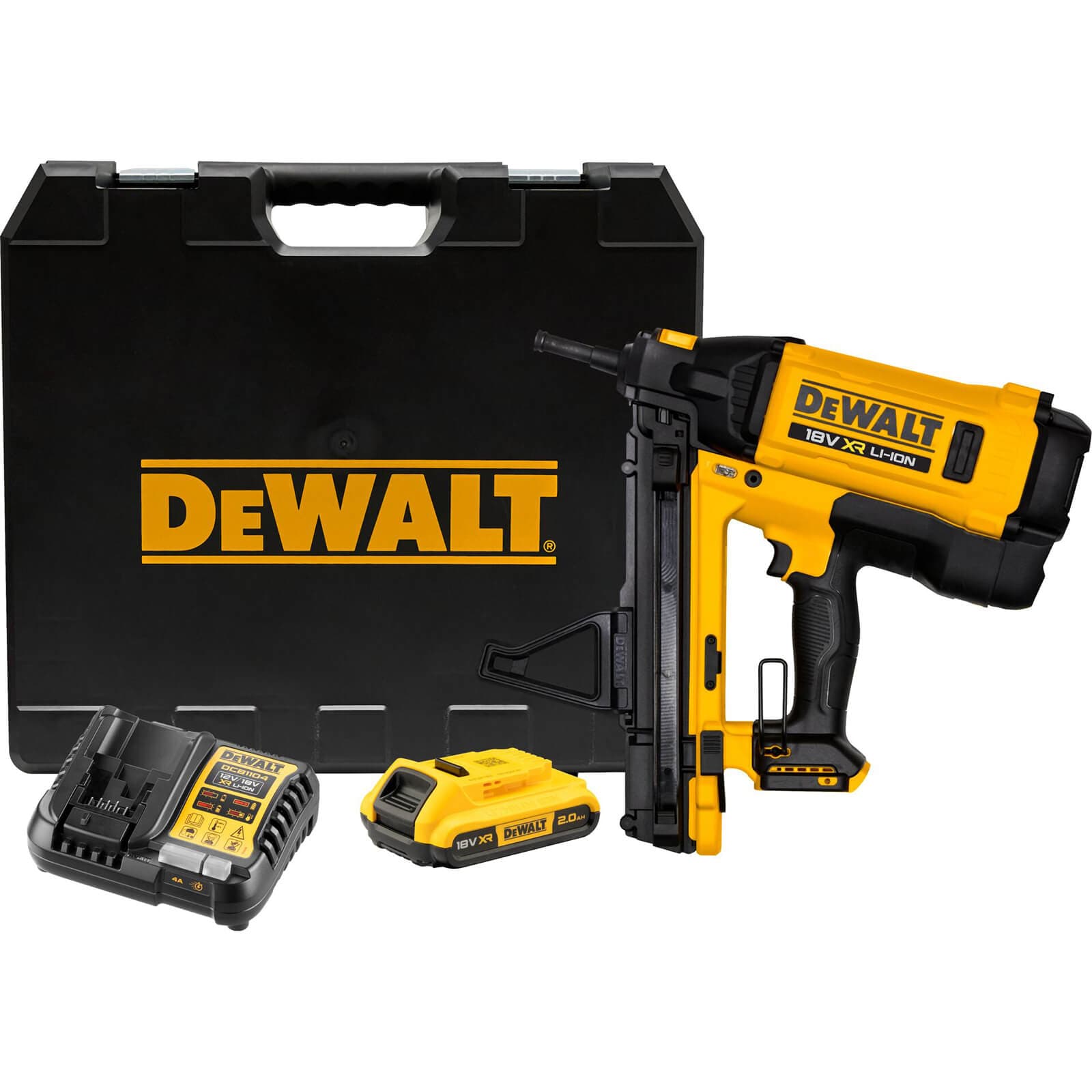 DeWalt DGN845 18v XR Cordless C6 Trak-It Gas Nailer 1 x 2ah Li-ion Charger Case