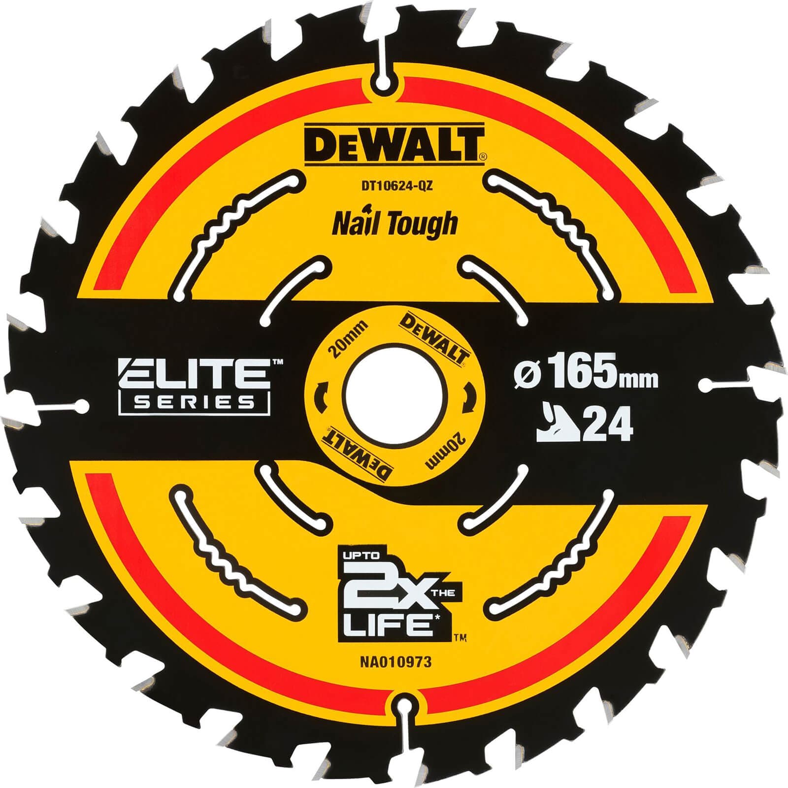 DeWalt Elite Series Cordless Circular Saw Blades 165mm 24T 20mm