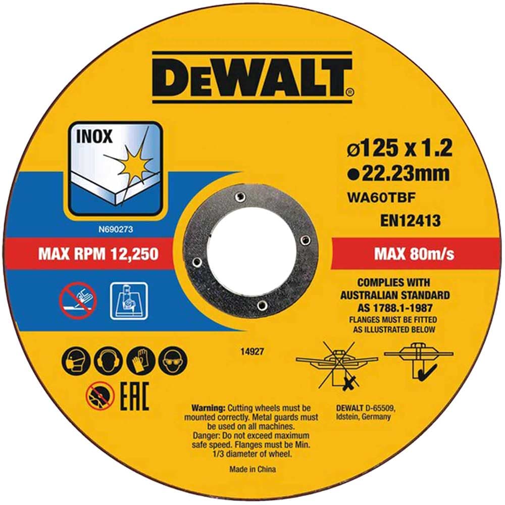 DeWalt Thin Stainless Steel Cutting Disc 125mm Pack of 10