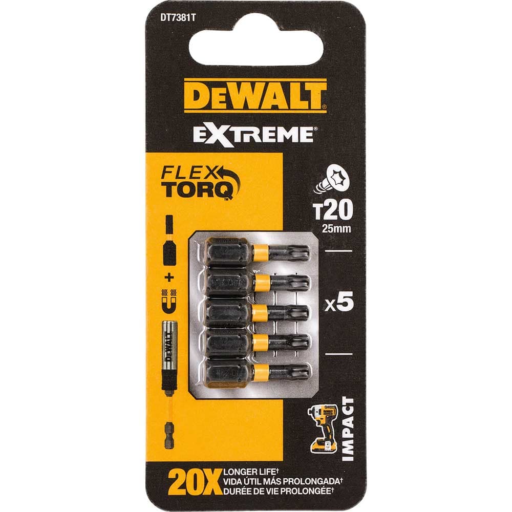 DeWalt Torx Extreme Impact Torsion Screwdriver Bit T20 25mm Pack of 5